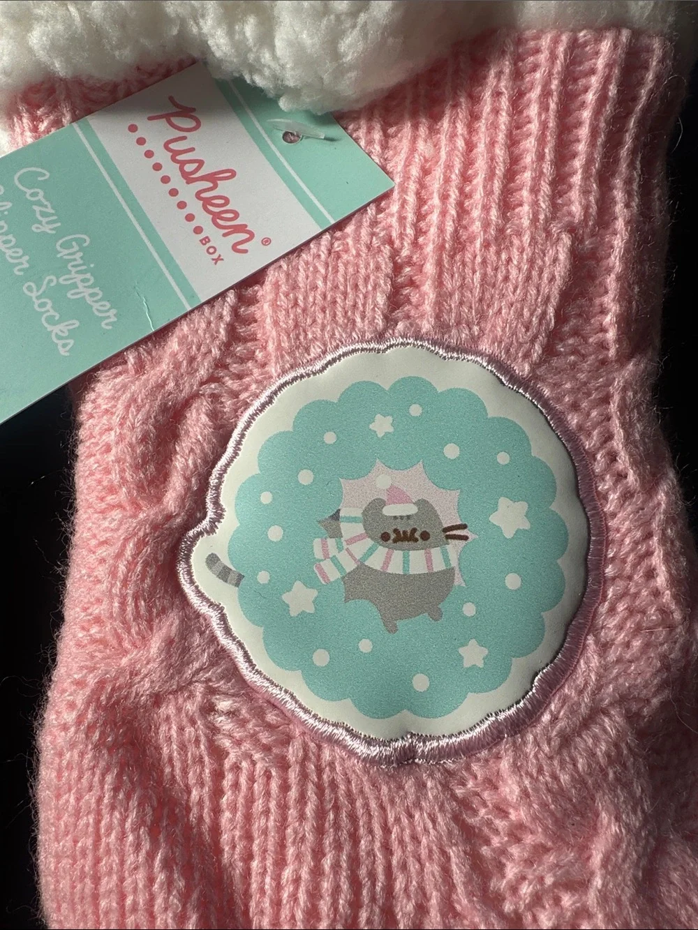 Pusheen Pink Cozy Gripper Slipper Socks NWT